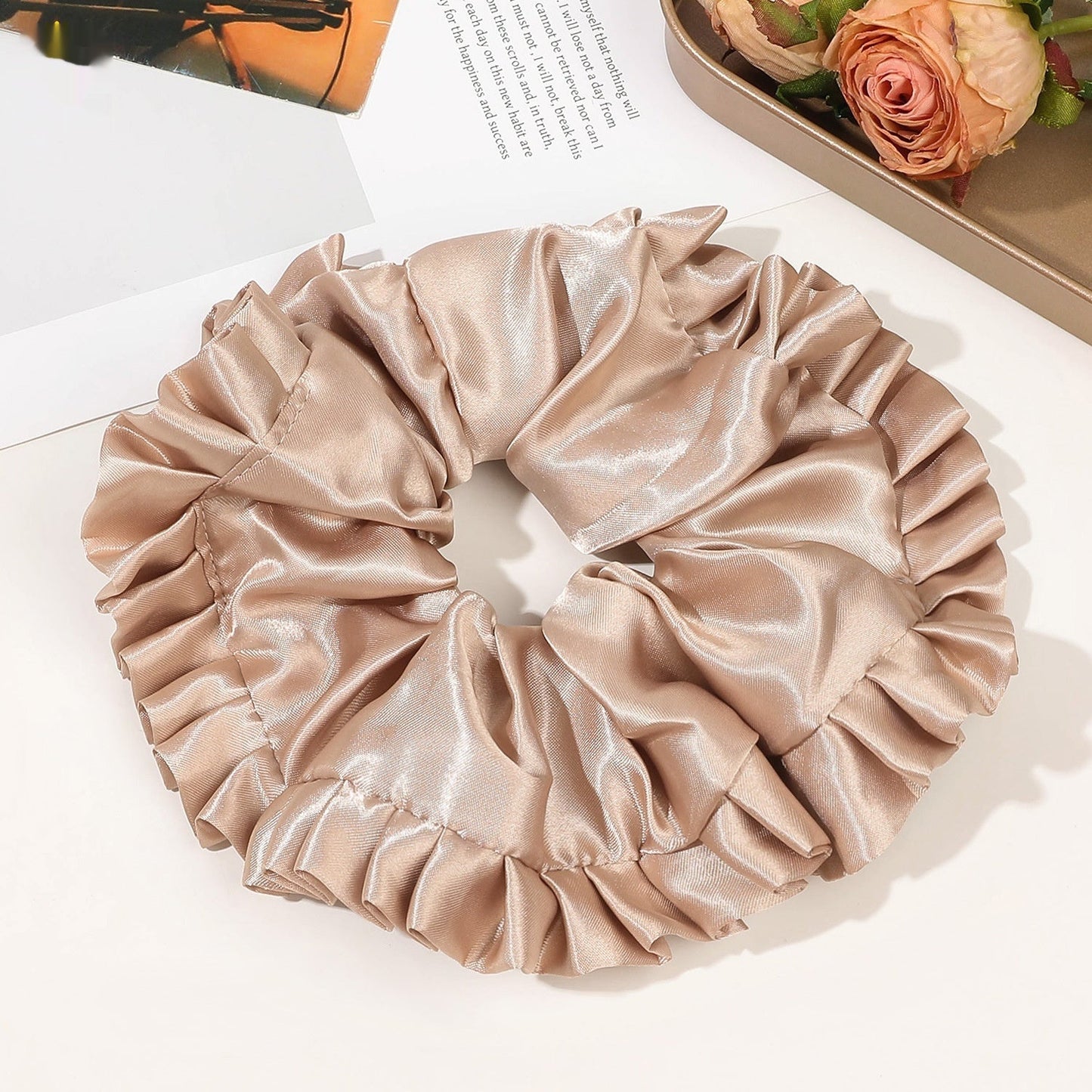 Übergroßer Satin-Spitzen-Dickdarm-Haarring Einfach