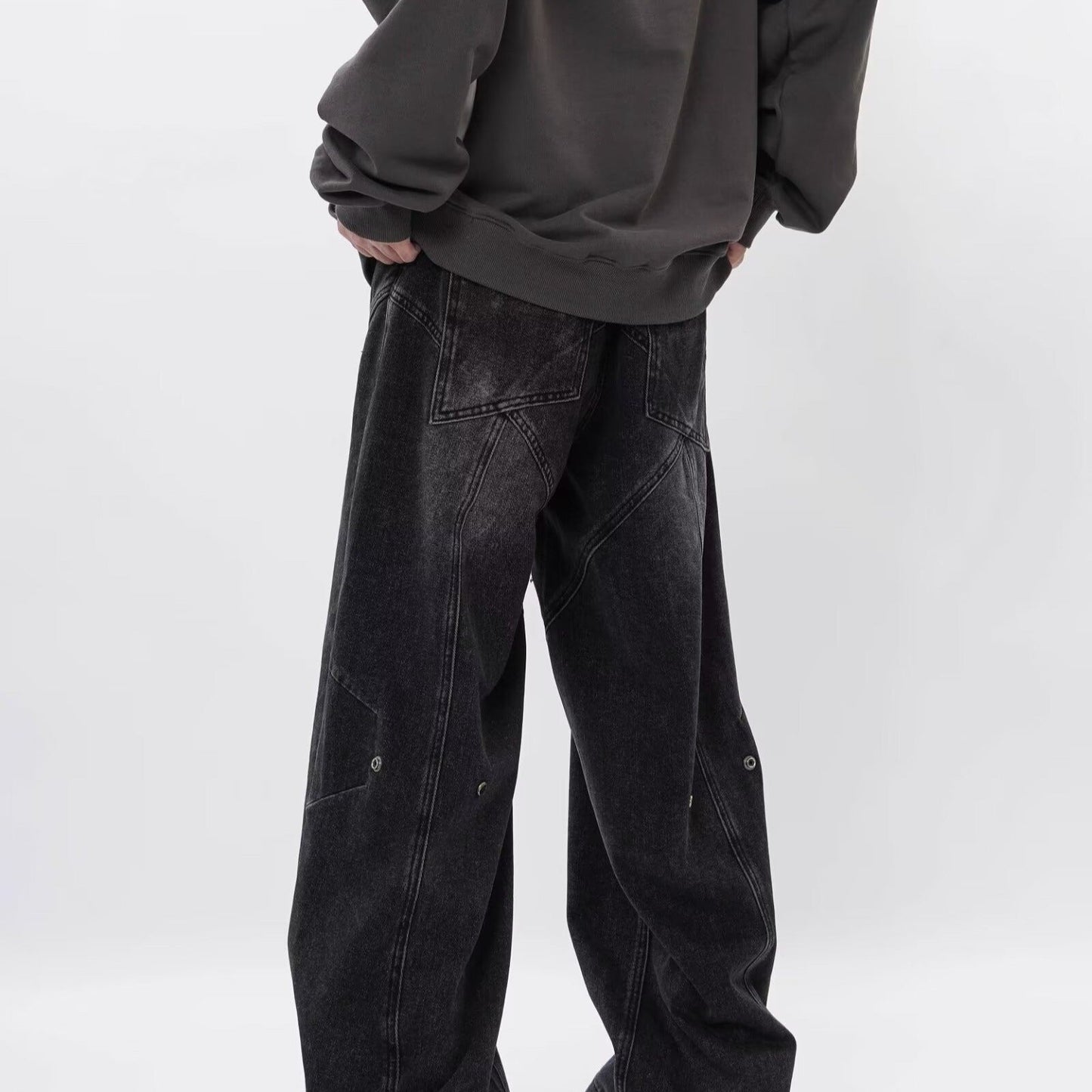 Modische Herrenhose mit weitem Bein und lockerer Passform