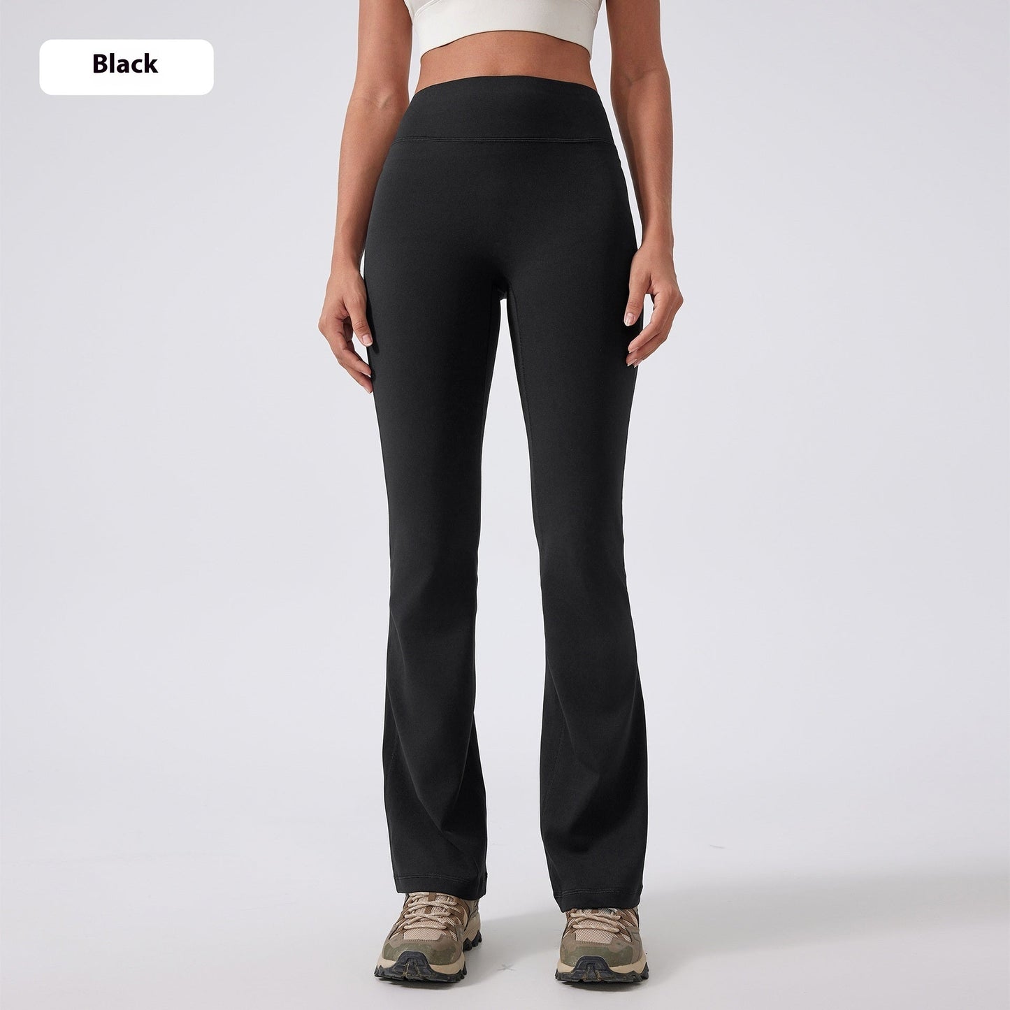 High Waist Hip Lift Yoga Pants Women's No Embarrassment Line Wide Leg Exercise Nude Feel Stretch Fitness