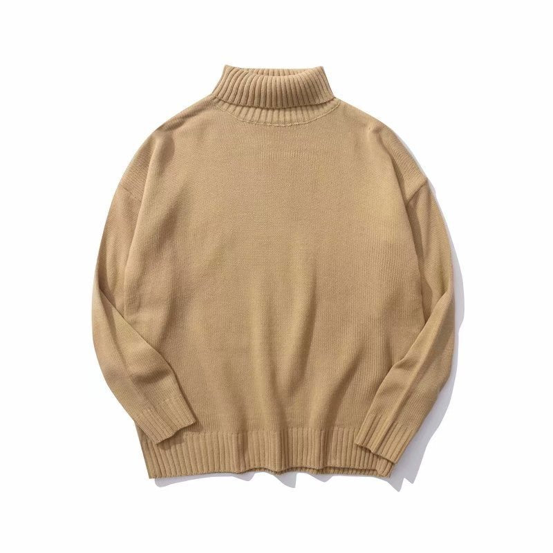 Einfache Neue Vielseitig Paar Rollkragen Pullover Retro Herbst Und Winter Neue