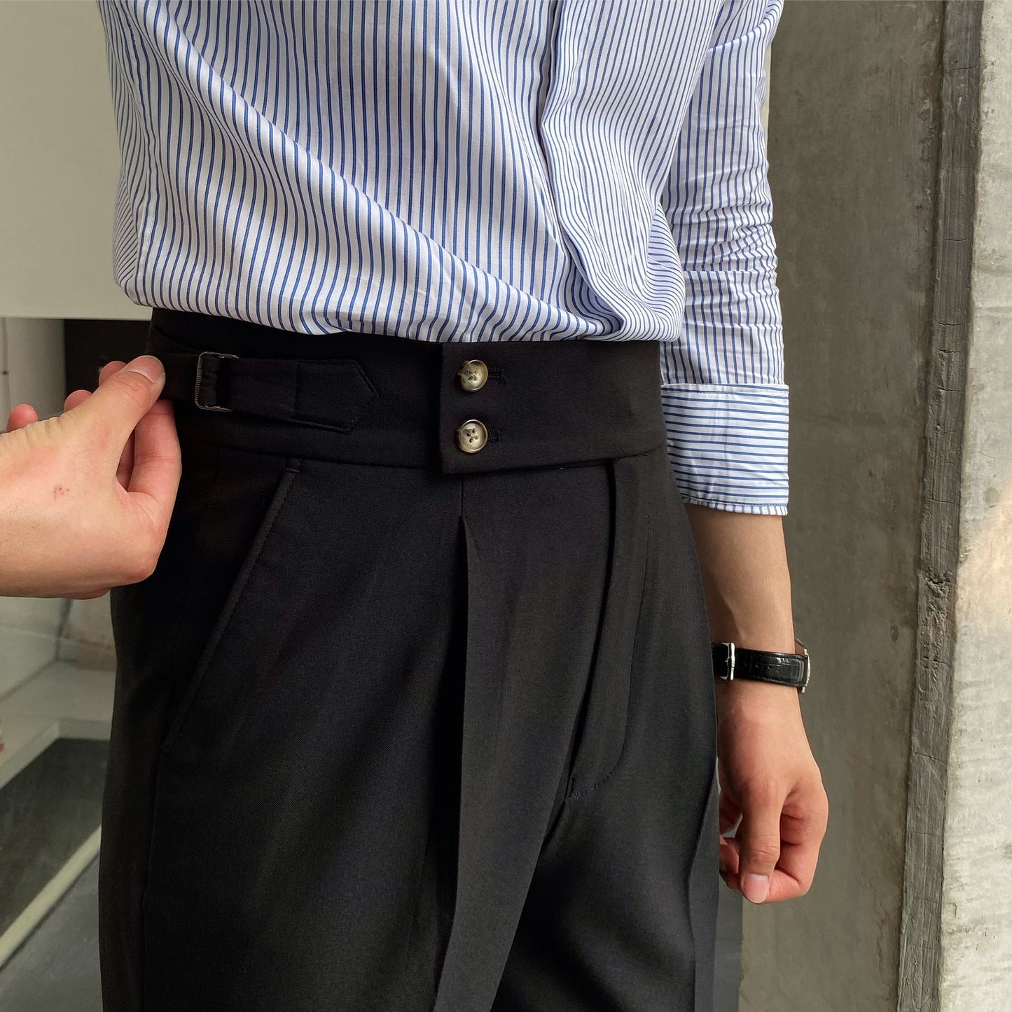 Neu Herren Naples Hohe Taille Hängenden Gerade Herbst Freizeit Hosen