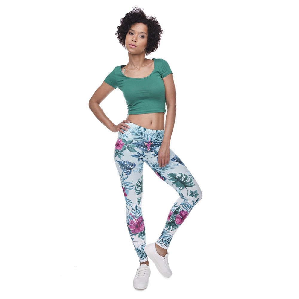 Kurze Hose mit Blatt- und Schildpatt-Blumenmuster auf der Rückseite