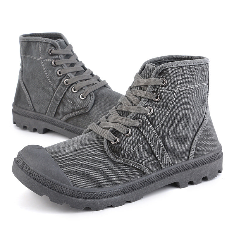 Patinated martin boots