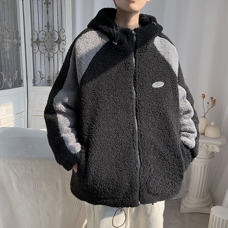 Fried Street Fashion Hong Kong Stil Paar Lose Lamm Plüsch Jacke