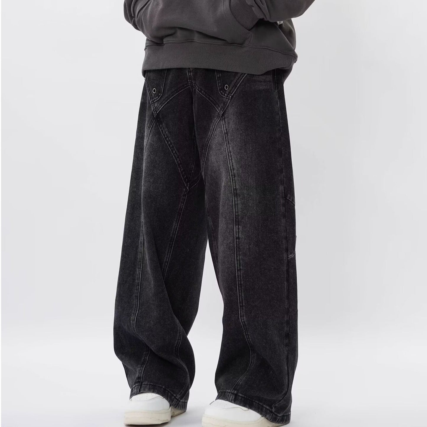 Modische Herrenhose mit weitem Bein und lockerer Passform
