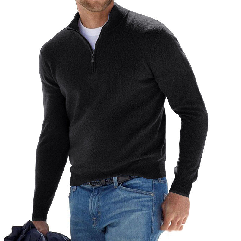 Europäische und amerikanische Langarm-Unterhemd Herbst und Winter Herren Strickjacke