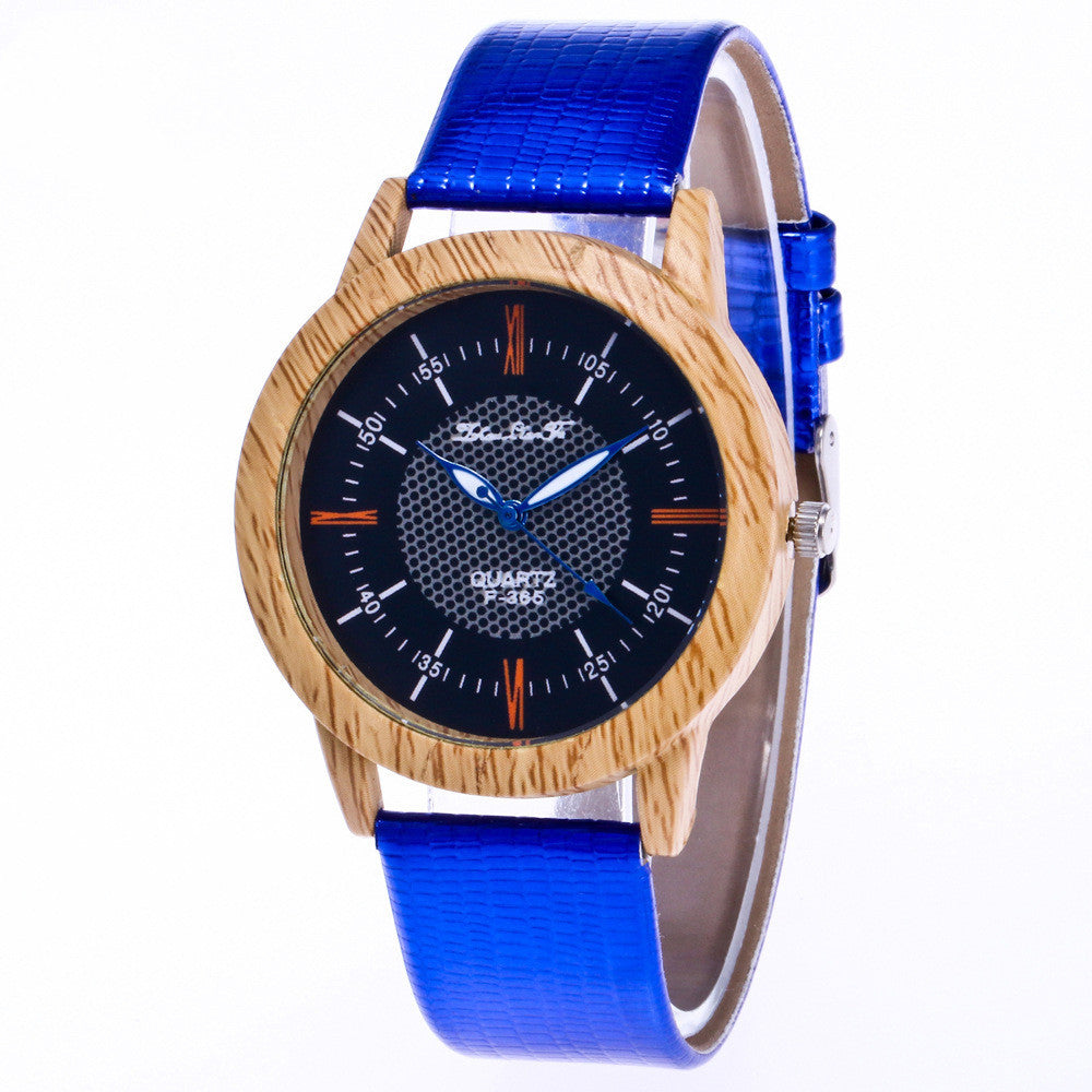 Leder-Holz-Uhr