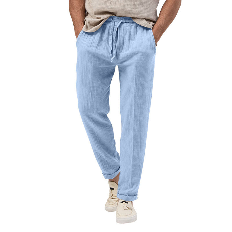 Atmungsaktive einfarbige Sommerhose für Herren in Übergröße, lockere Freizeithose