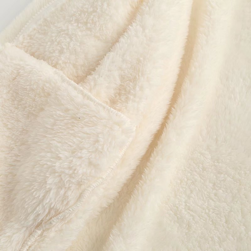 Damen Plüsch Fleece Reißverschlussjacke Langarm
