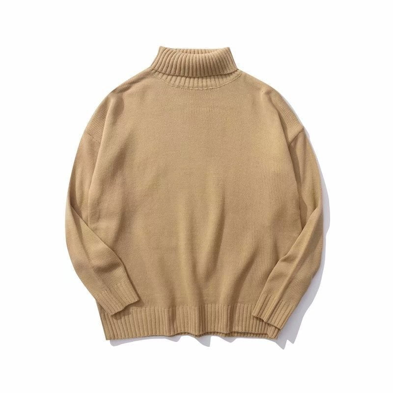 Einfache Neue Vielseitig Paar Rollkragen Pullover Retro Herbst Und Winter Neue