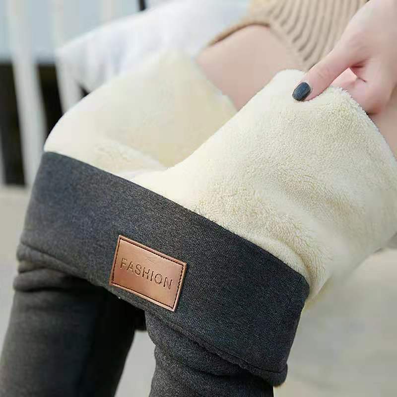 Winter-Leggings aus dickem Lammkaschmir und Samt mit hoher Taille und enger Passform, warm