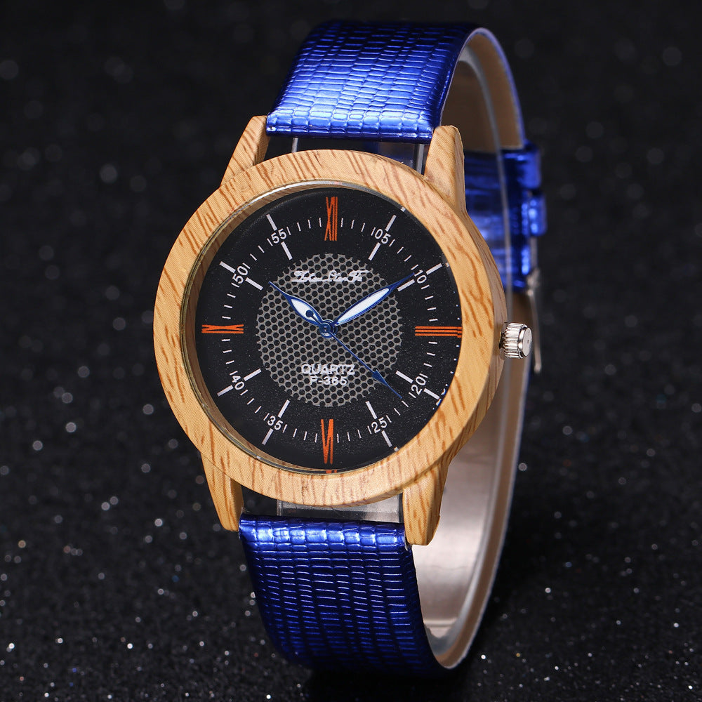 Leder-Holz-Uhr