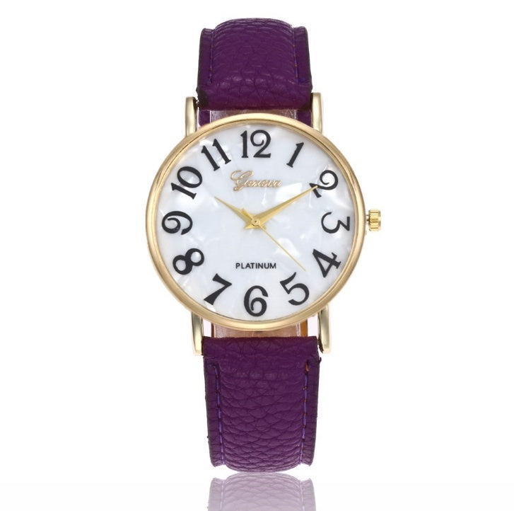 Marmor-Gürteluhr, modische Genfer Uhr, Muschel-Gesicht, lässige Uhr für Männer und Frauen