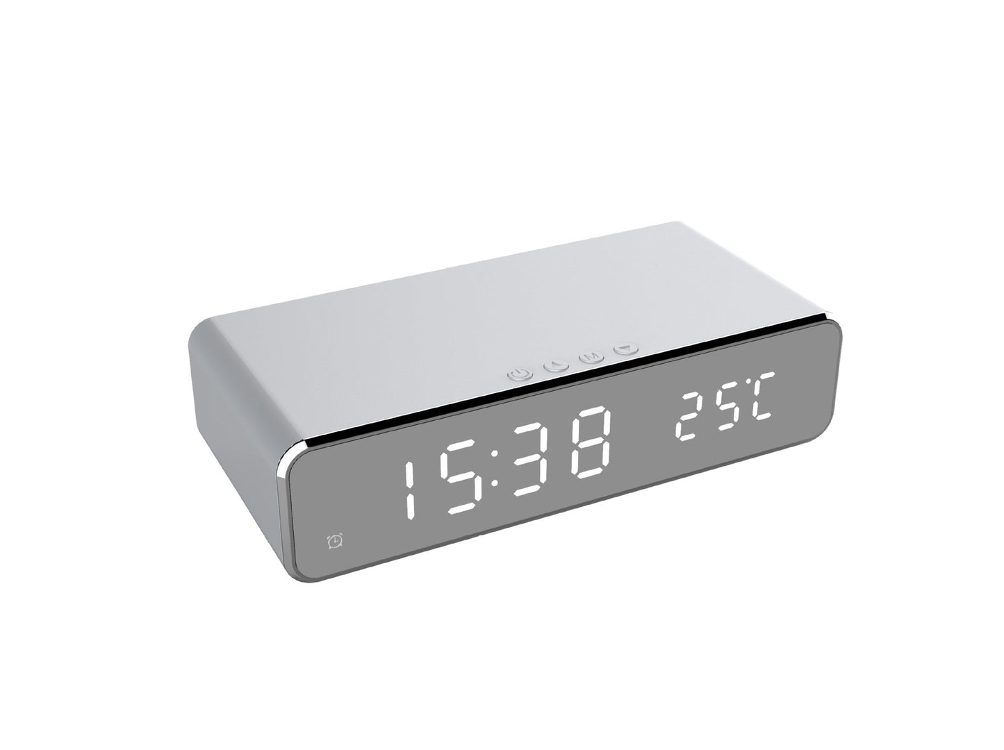 LED Elektrischer Wecker Mit Drahtlosem Ladegerät Desktop Digital Despertador Thermometer Uhr HD Spiegel Uhr Uhr Tisch Dekor