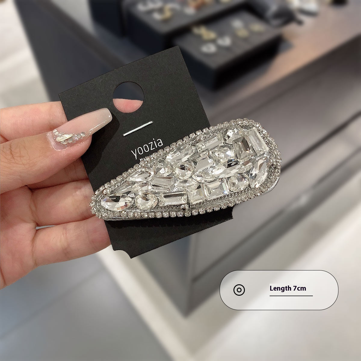 Entenschnabel-Knallclip, süße Wassertropfen-Diamant-Haarspangen
