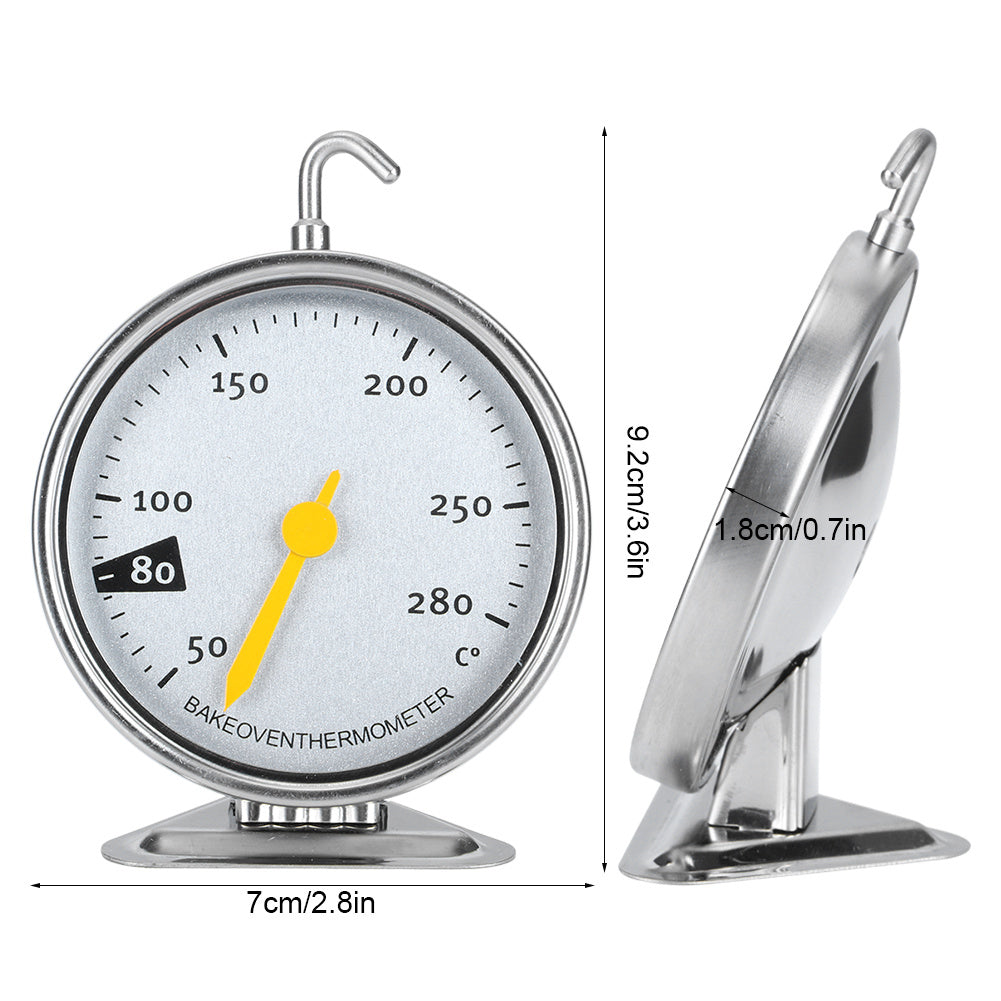 Stainless Steel Large Dial Oven Thermometer with Hook Kitchen Cooking Measuring Tools 50-280℃