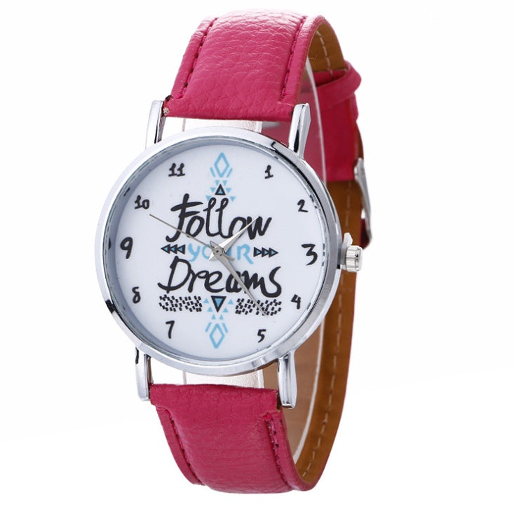 Koreanische version der Englisch muster uhr mode damen gürtel uhr quarzuhr
