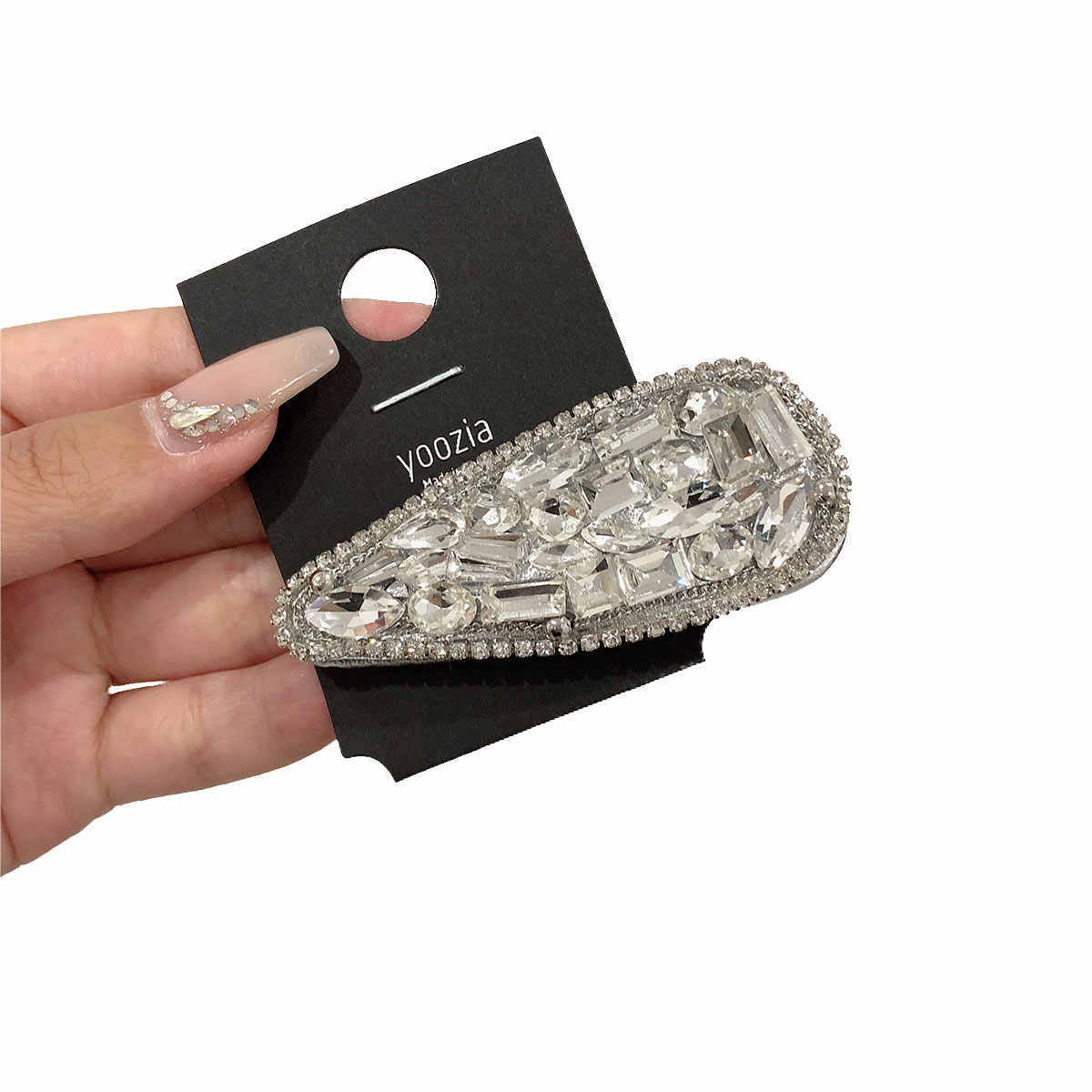 Entenschnabel-Knallclip, süße Wassertropfen-Diamant-Haarspangen