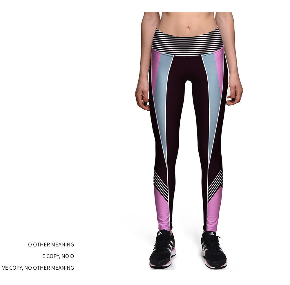 Sporthose aus Polyester mit 3D-Digitaldruck und Farbblockdesign