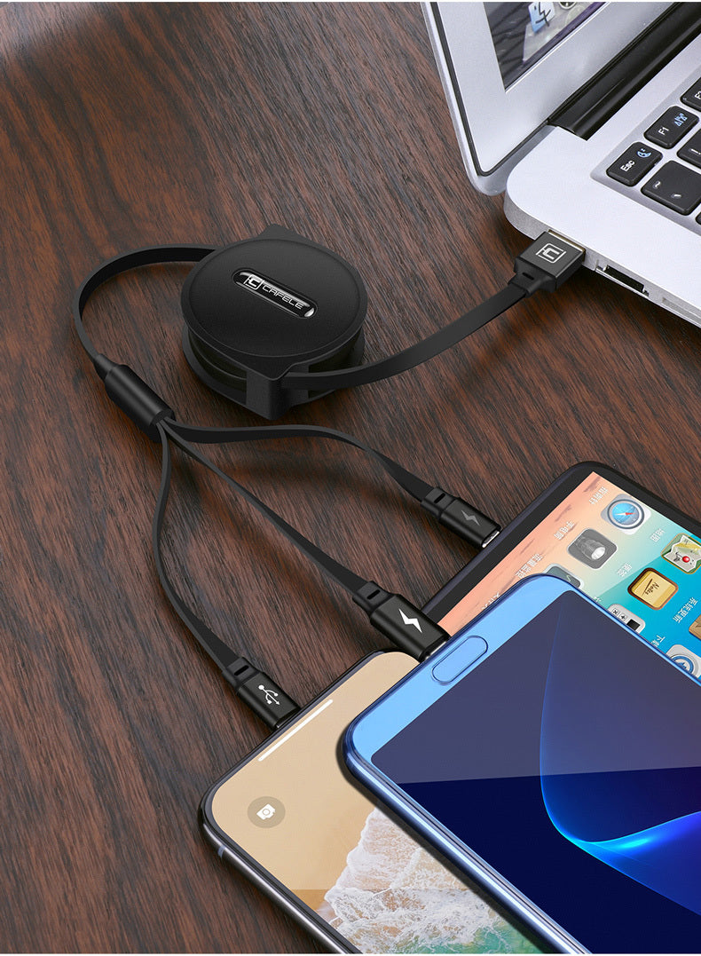 Teleskop drei-in-eins lade linie handy multi-funktion multi-kopf