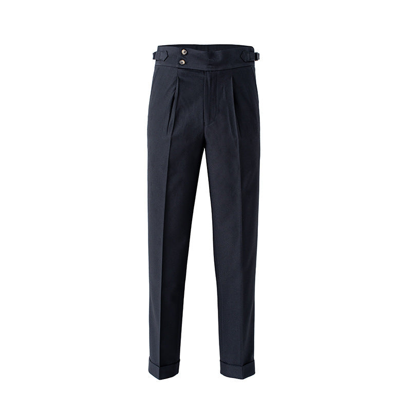 Neu Herren Naples Hohe Taille Hängenden Gerade Herbst Freizeit Hosen