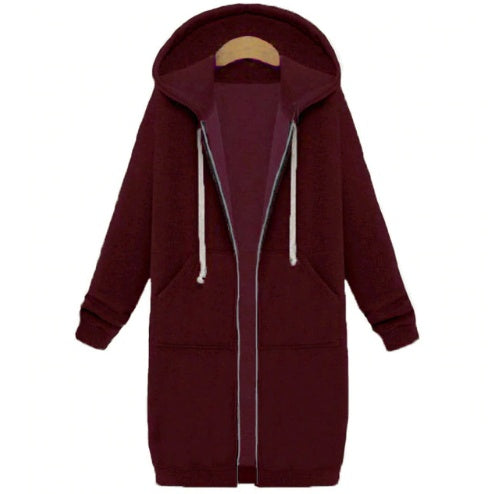 Kapuzen langarm winter pullover damen jacke in eine lange dicke hemd