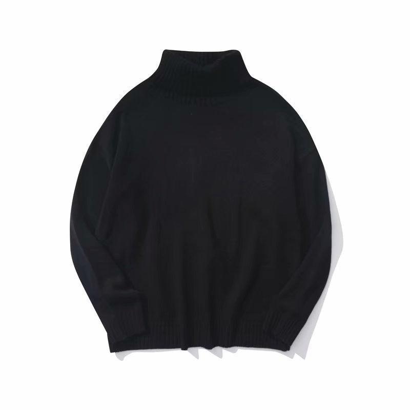 Einfache Neue Vielseitig Paar Rollkragen Pullover Retro Herbst Und Winter Neue