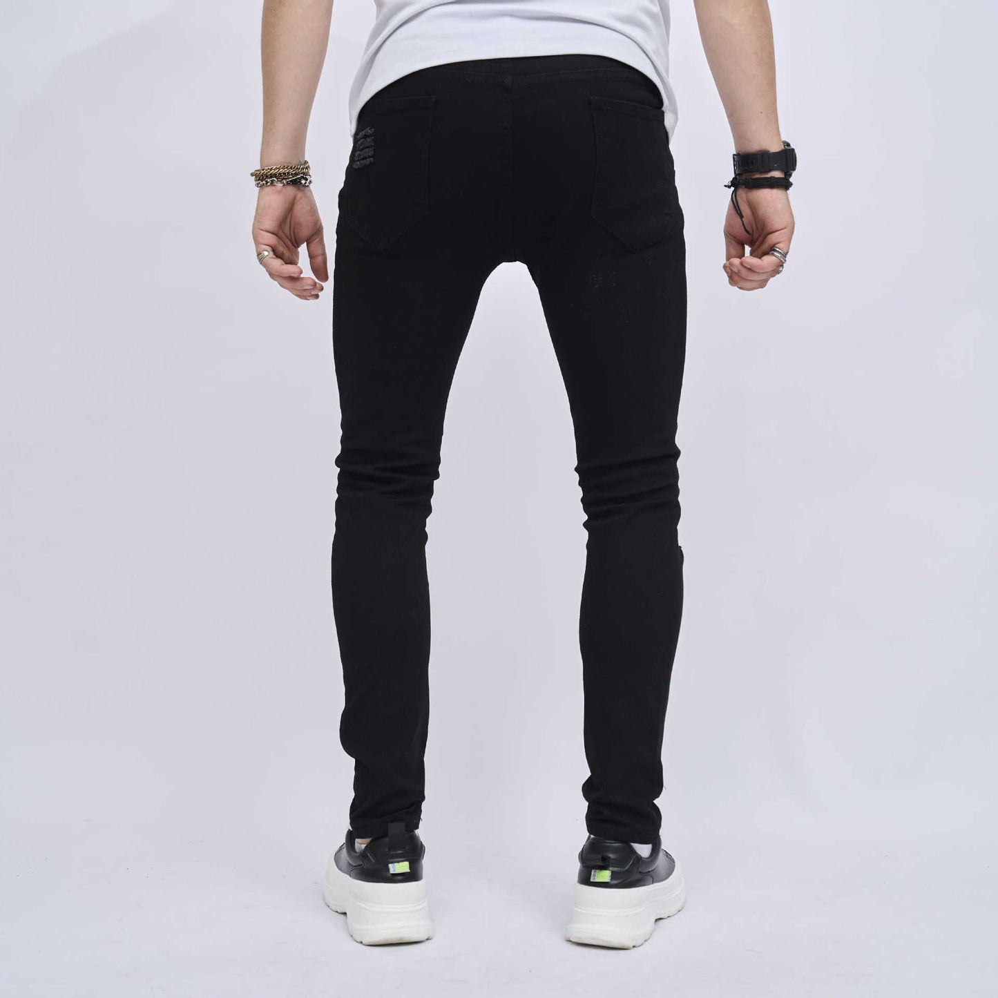 Zerrissene Slim Fit Skinny-Jeans für Herren mit elastischem Bund