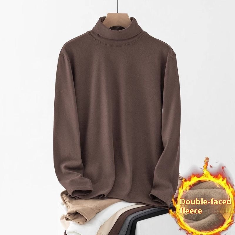 Selbsterhitzendes doppelseitiges Dralon-Rollkragen-Langarm-T-Shirt