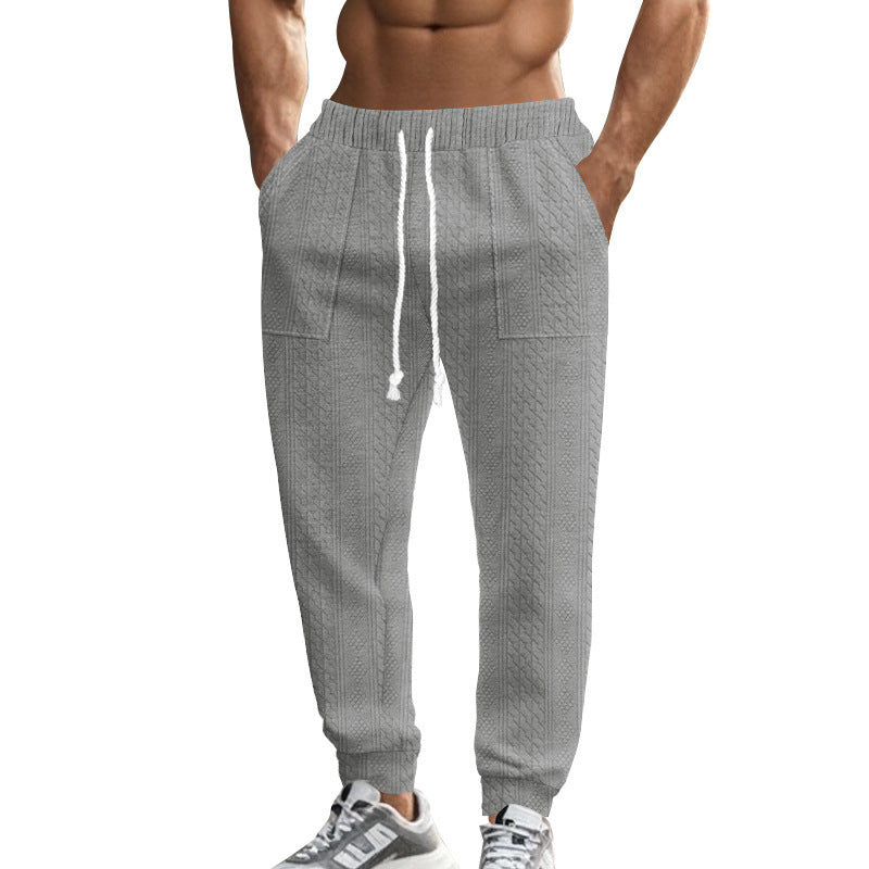 Europäische und amerikanische Herbst- und Winter-Herren-Strickhose aus Tiha, lässig, atmungsaktiv, Sporthose in Übergröße mit Kordelzug