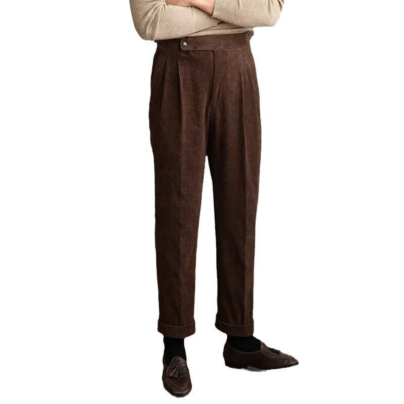 Herbst und Winter Cord Glatte Knöchellange Hose Herren