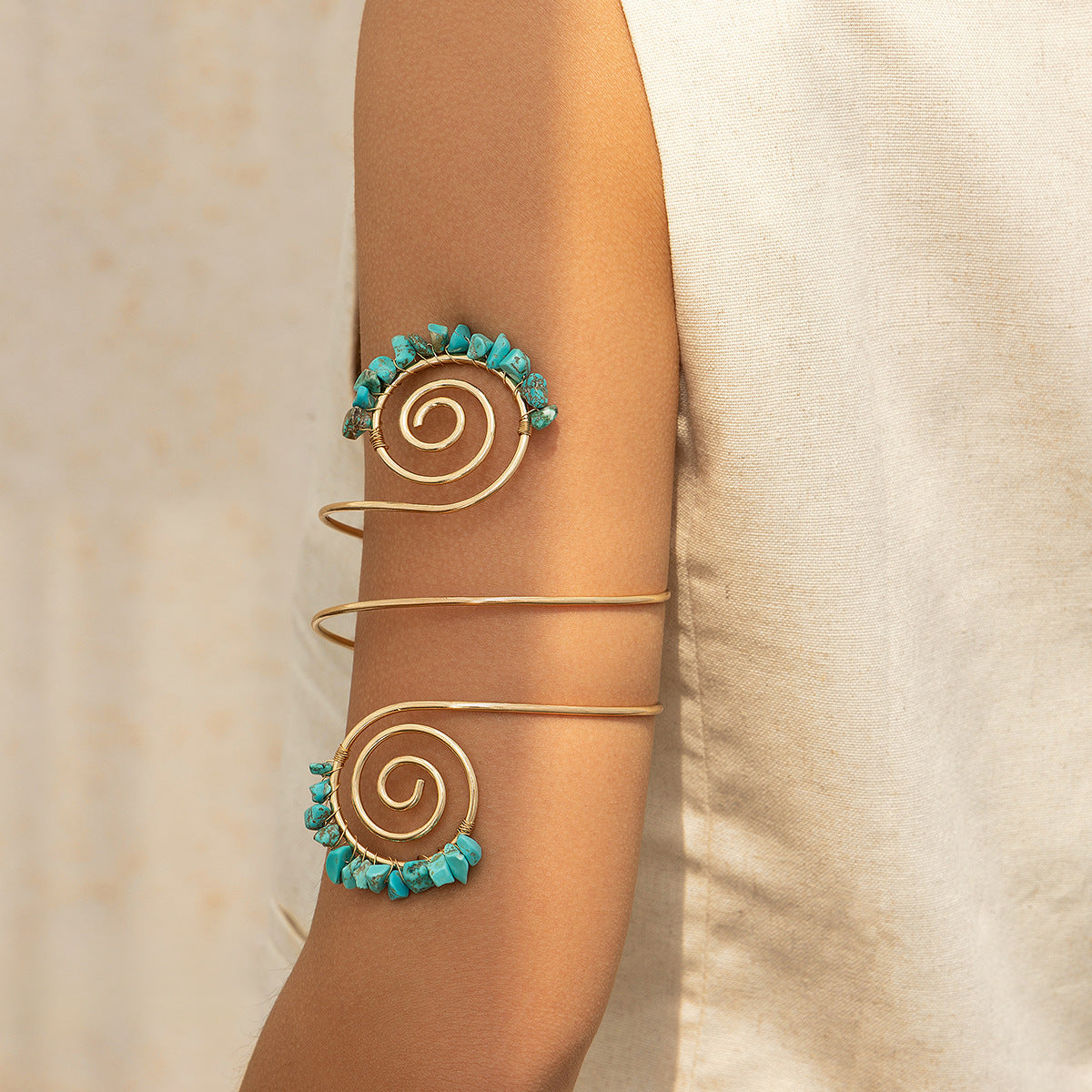 Kies Armkette Armband Perlen Spirale gelegt Armband