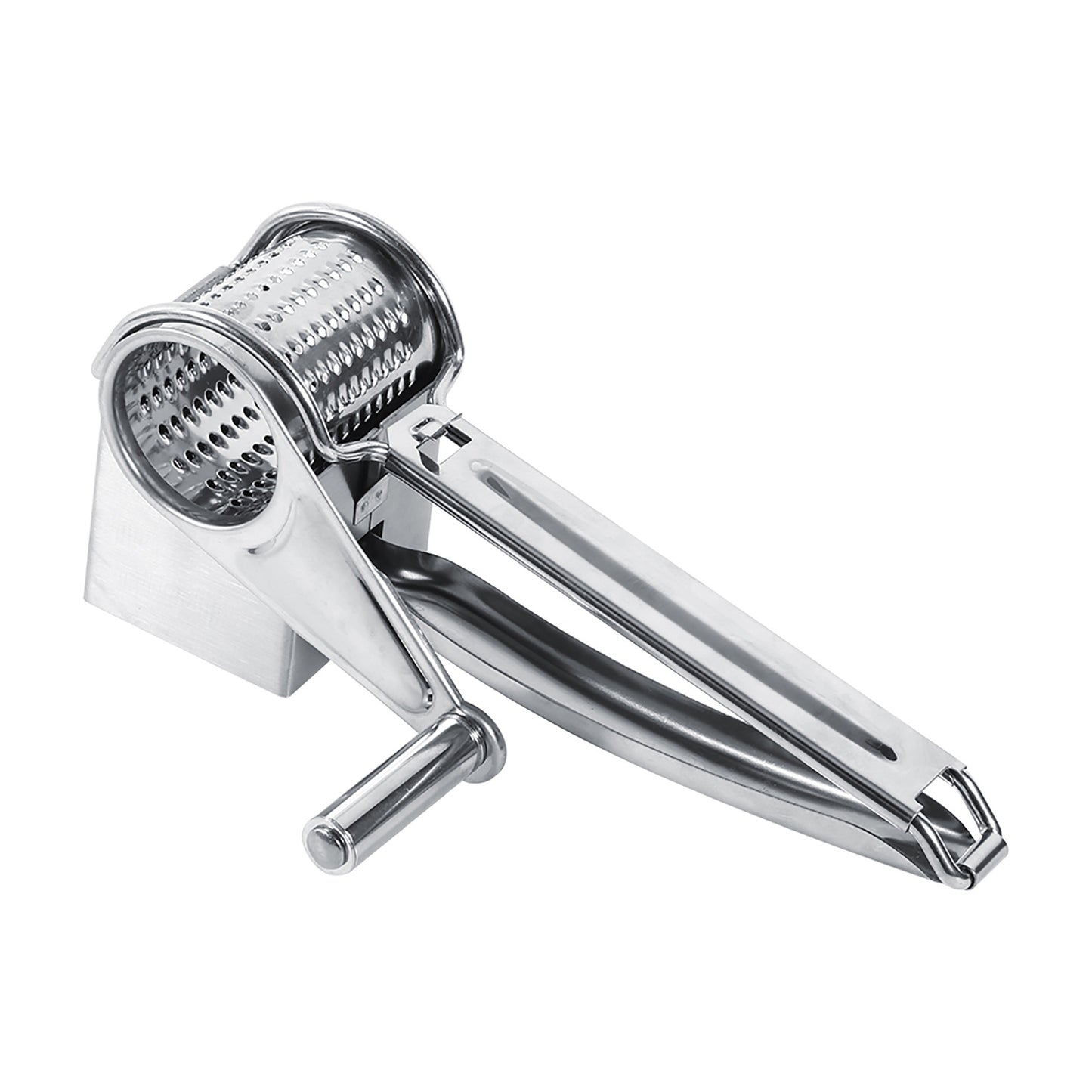 Multifunctional Kitchen Craft Rotary Stainless Steel Cheese Grater 1 Drums Slice Shred Tool