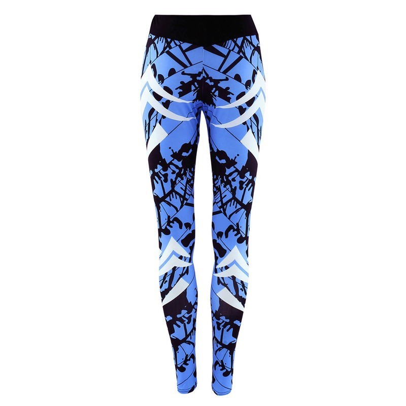 Dunkelblaue, enge Sport-Leggings mit Aufdruck