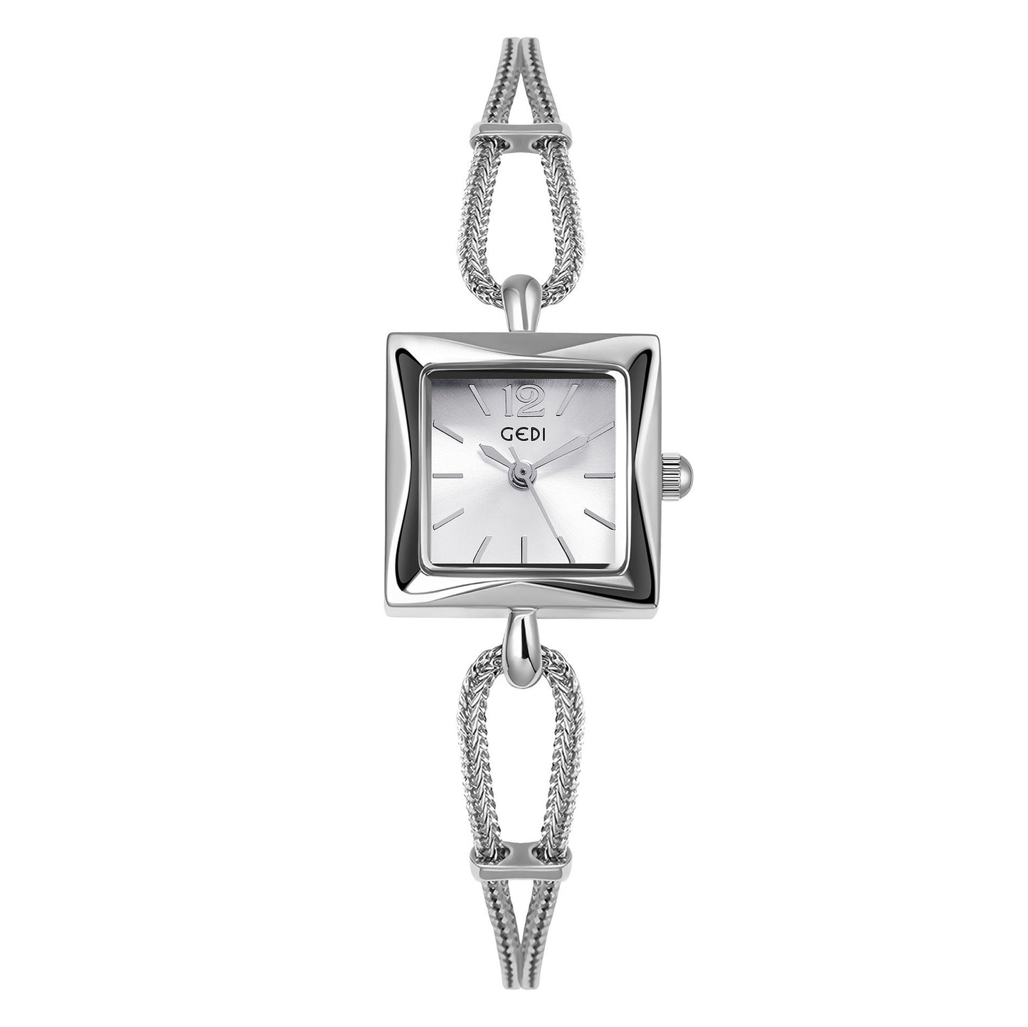 Hochwertige, einfache kleine quadratische Platte Legierung Armband Uhr im antiken Stil
