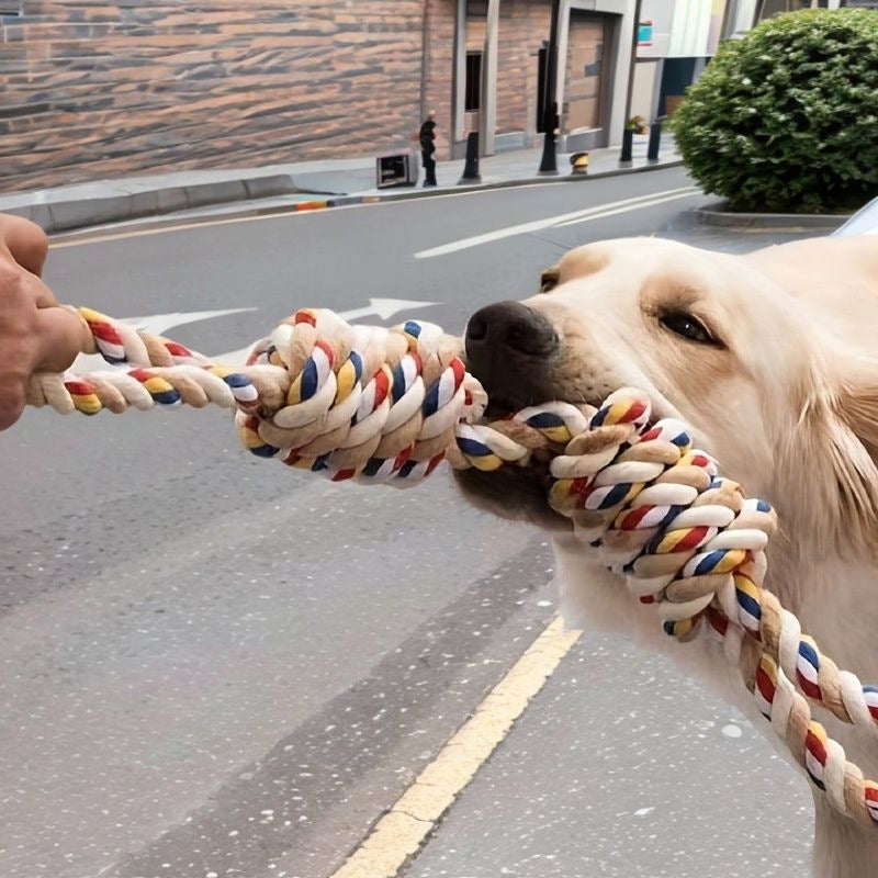 Großes Seilknotenspielzeug zum Zähneknirschen von Haustieren, zum Reinigen von Katzen und Hunden, zum Lindern von Langeweile, interaktives Trainingszubehör für Haustiere