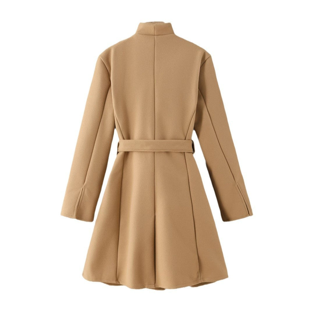 Damen Strickjacke mit Revers und Schleife zum Schnüren