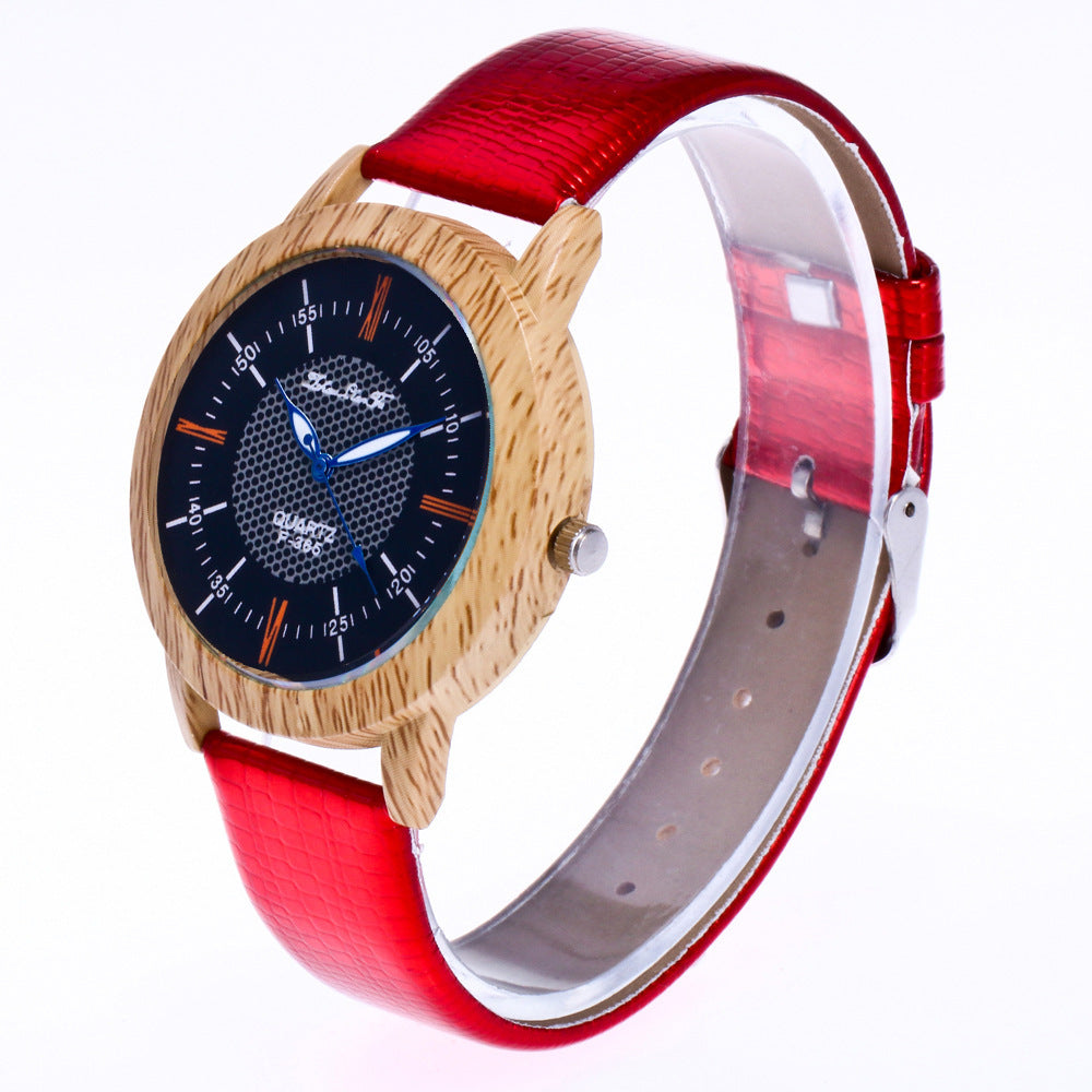 Leder-Holz-Uhr