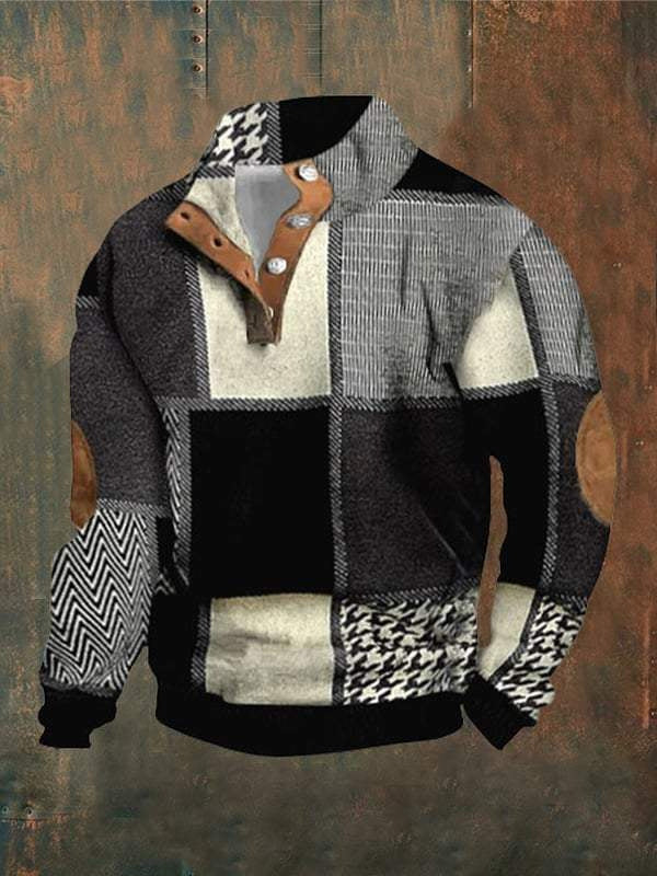 Frühling und Herbst Reißverschluss Digitaldruck Herrenpullover