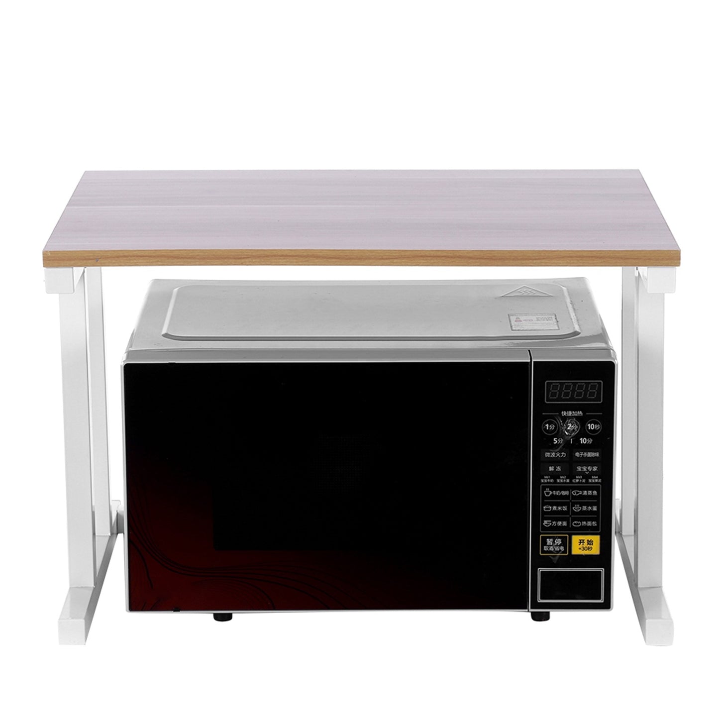 Wood Microwave Oven Stand Rack 2 Layers Storage Racks Kitchen Cabinet Counter Shelf(White)