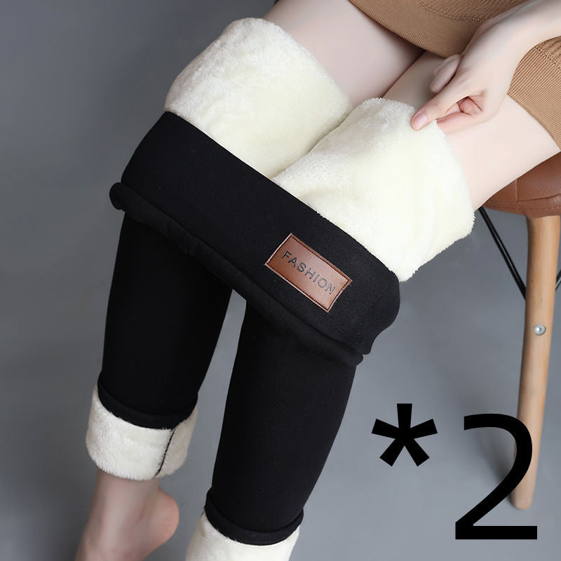 Winter-Leggings aus dickem Lammkaschmir und Samt mit hoher Taille und enger Passform, warm