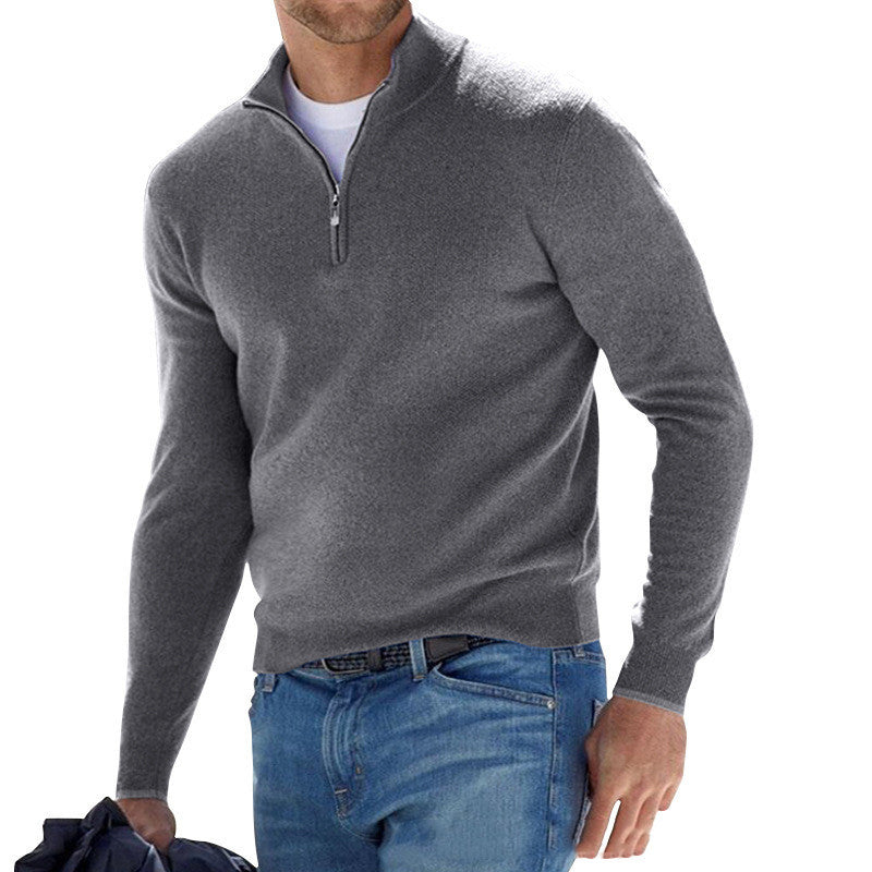 Europäische und amerikanische Langarm-Unterhemd Herbst und Winter Herren Strickjacke