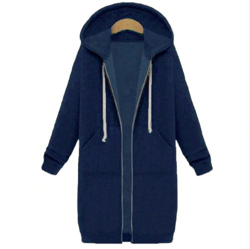 Kapuzen langarm winter pullover damen jacke in eine lange dicke hemd