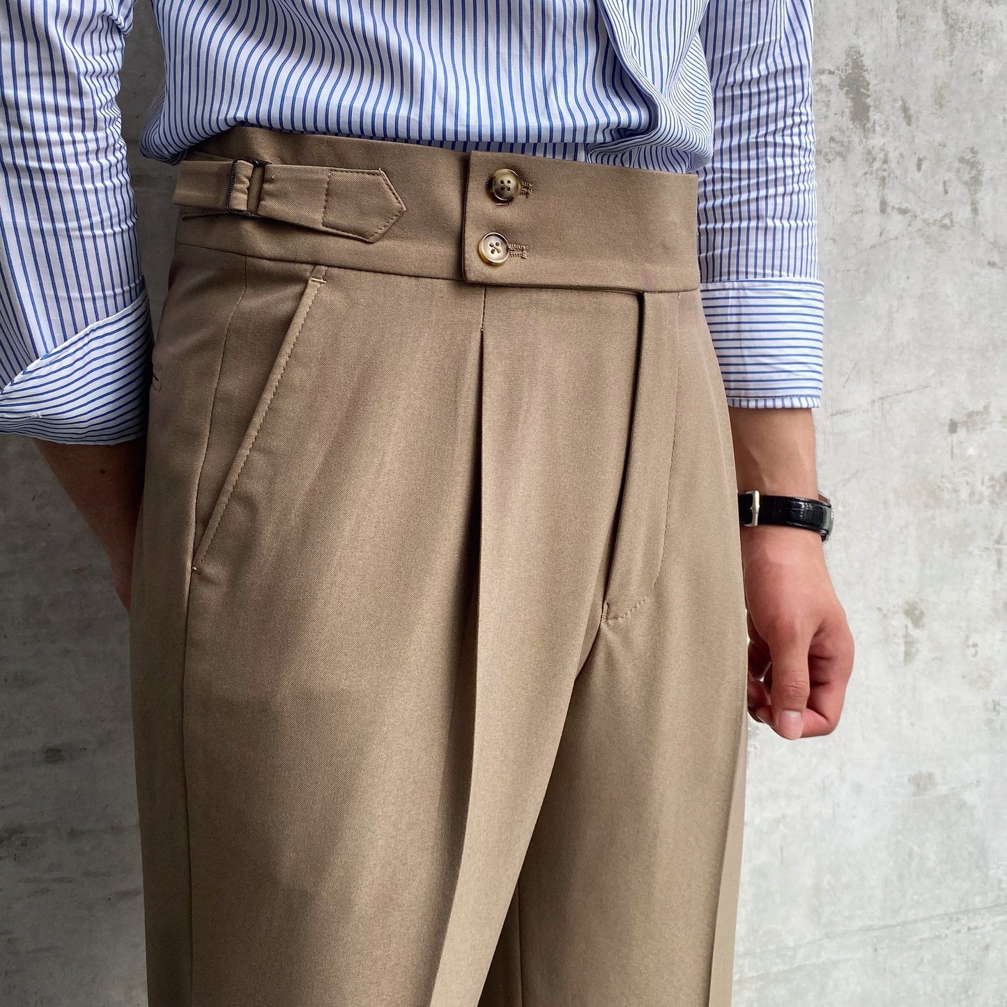 Neu Herren Naples Hohe Taille Hängenden Gerade Herbst Freizeit Hosen