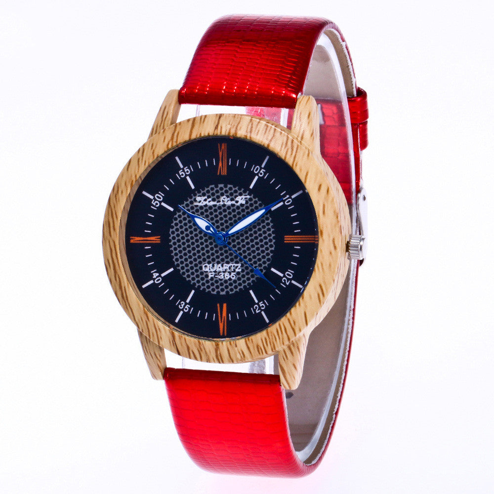 Leder-Holz-Uhr