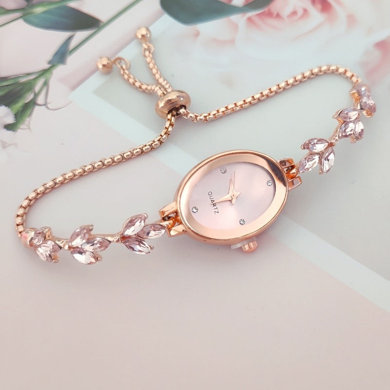 Weizen Diamant frauen Uhr Freie Einstellung Pull-out frauen