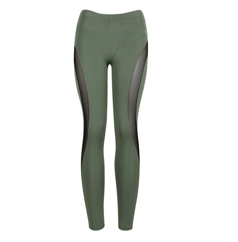 Patchwork Mesh Hose, Schlanke Yoga Sporthose