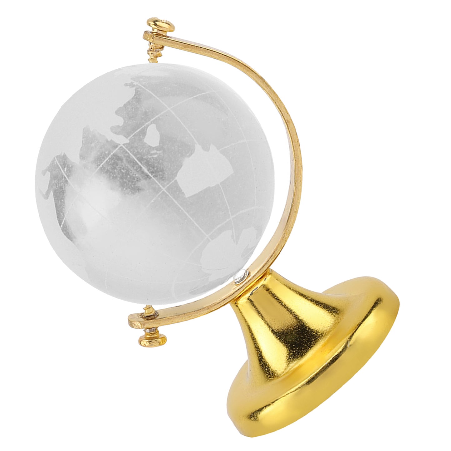 Runder Globus mit Weltkarte, Kristallglaskugel, Dekoration für Zuhause und Büro, Geschenk (Golden)