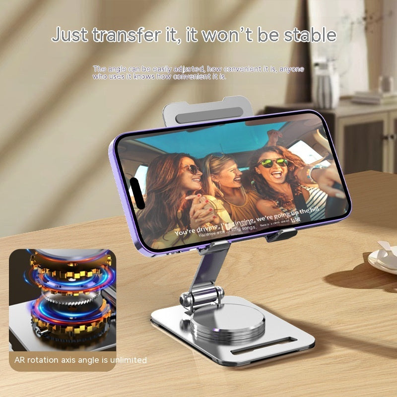 360 Grad drehbarer Metall-Handyhalter für den Schreibtisch, Ständer für Telefonpad, verstellbarer Desktop-Tablet-Halter, Tisch-Handyständer