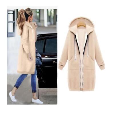 Kapuzen langarm winter pullover damen jacke in eine lange dicke hemd